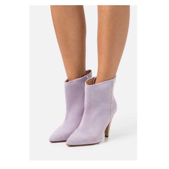 New! IRO Imani Suede Ankle Booties in Lilac - Picture 2 of 11